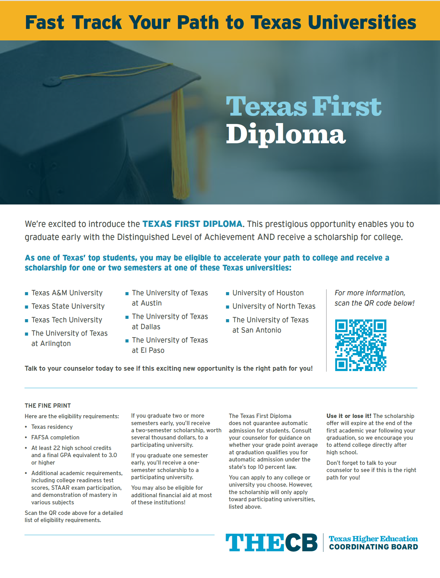 Texas First Diploma Early Graduation Scholarship